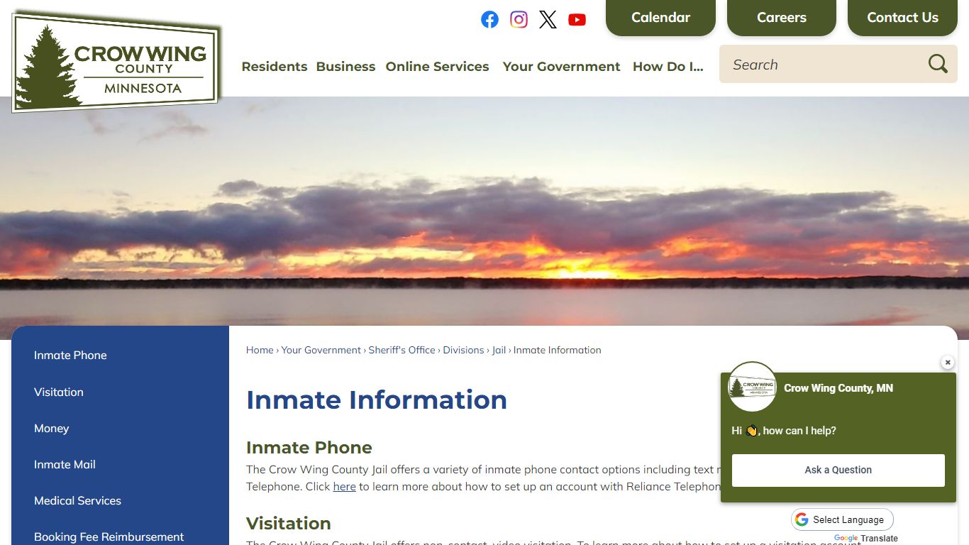 Inmate Information | Crow Wing County, MN - Official Website